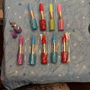 NWT Set of 10 Colorful Lipstick Pens with Rhinestones!